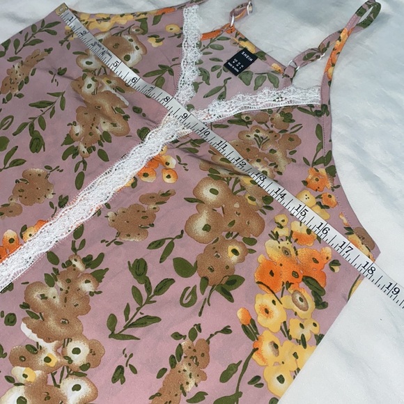 New 🌟 SHEIN Mauve Floral Lace Camisole Tank Medium - Picture 10 of 11